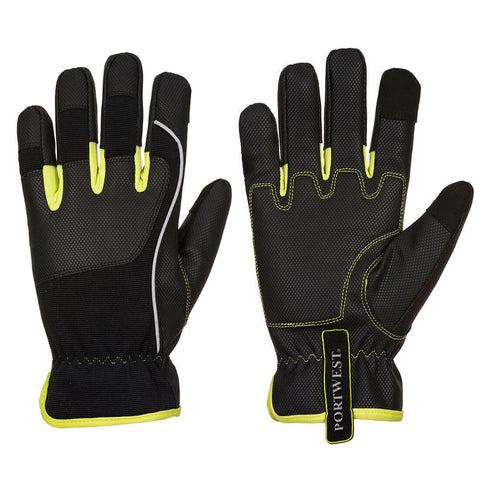 Portwest A771BKY PW3 Mechanic 540 PU Reinforced Palm Glove - Black/Yellow