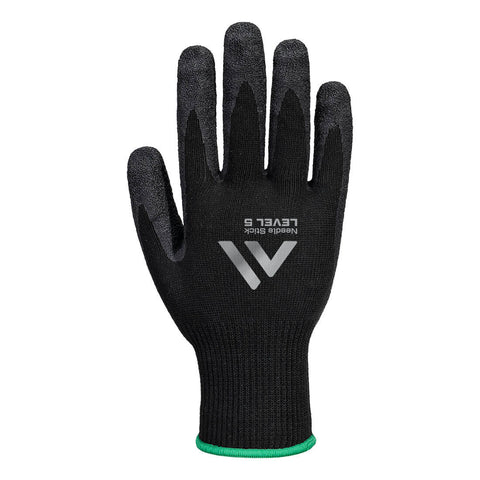 Portwest A793K8R Needle Resistant F10 Latex Crinkle Glove A9 - Black - R