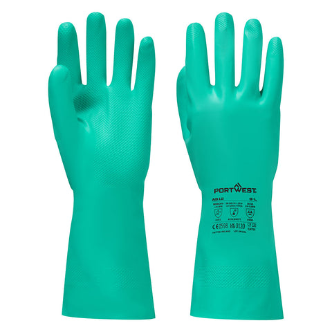 Portwest A812GNR Nitrosafe Plus Chemical Gauntlet - Green - R