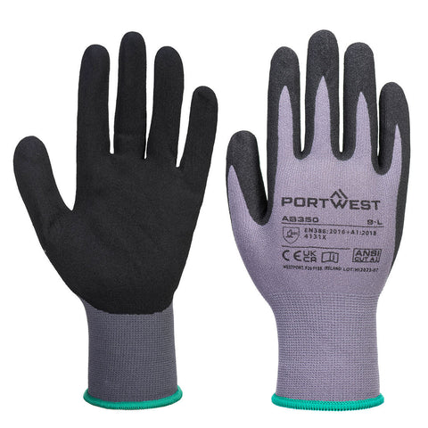 Portwest AB350G8R Grip 15 Nitrile Sandy Essential Multipack (Pk12) - Gray/Black - R