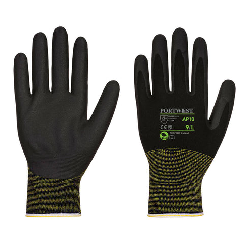 Portwest AP10K8R Grip 15 Foam Nitrile Bamboo Glove (Pk12) - Black - R