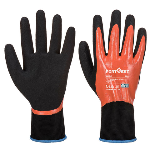 Portwest AP30O8R Grip 15 Nitrile Foam Aqua Glove - Orange/Black - R