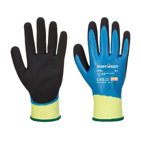 Portwest AP50B8R Cut D13 Nitrile Aqua Glove A4 - Blue/Black - R