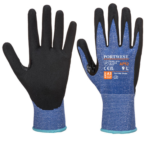 Portwest AP52B8R Cut C13 Dexti Ultra Nitrile Glove A3 - Blue/Black - R