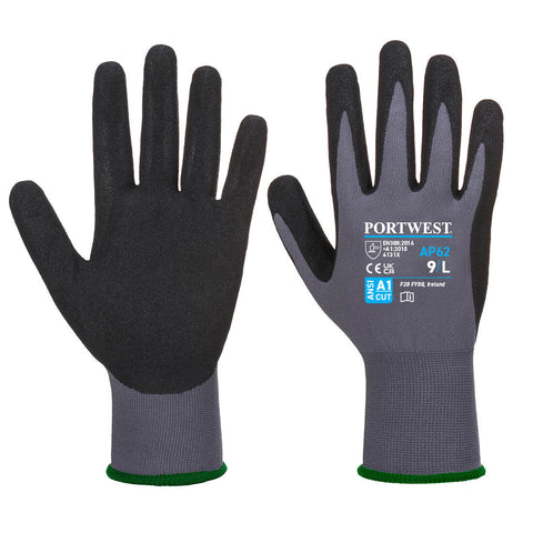 Portwest AP62G8R Grip 15 Nitrile Sandy Aqua Glove - Gray/Black - R