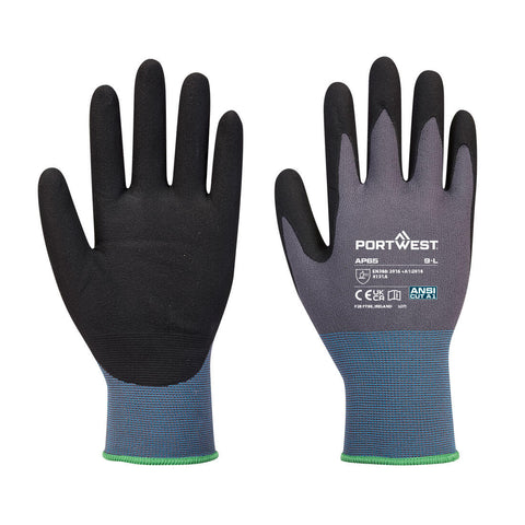 Portwest AP65K7R Grip 15 Nitrile Foam Texpel Glove - Black/Gray - R