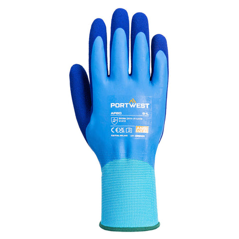 Portwest AP80B4R Grip 13 Latex Foam Aqua Glove - Blue - R