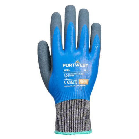 Portwest AP81B4R Cut D13 Nitrile Aqua Glove A4 - Blue - R