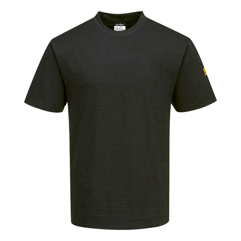 Portwest AS20BKR Anti-Static ESD T-Shirt S/S - Black - R