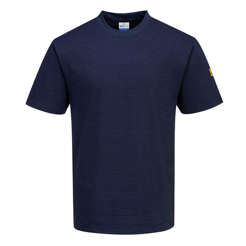 Portwest AS20NAR Anti-Static ESD T-Shirt S/S - Navy - R