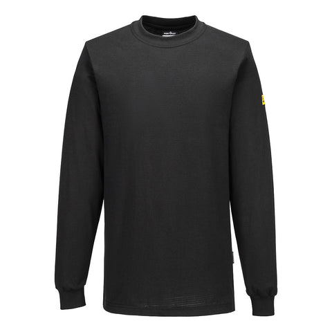 Portwest AS22BKR Anti-Static ESD T-Shirt L/S - Black - R