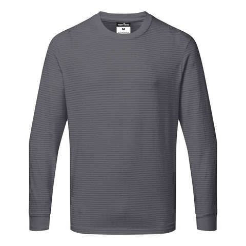Portwest AS22ZOR Anti-Static ESD T-Shirt L/S - Zoom Gray - R