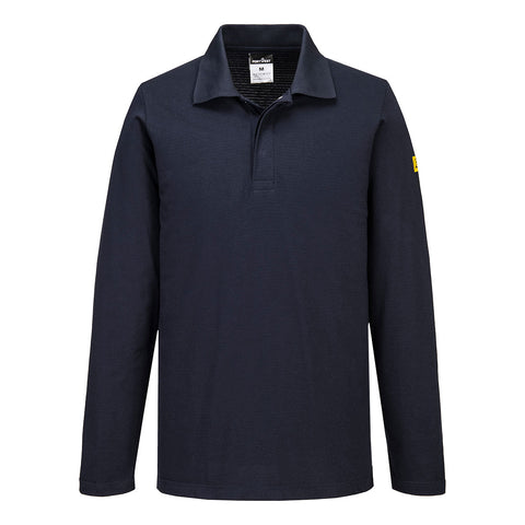 Portwest AS23NVR Anti-Static ESD Polo L/S - Navy - R