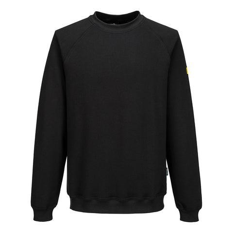 Portwest AS24BKR Anti-Static ESD Sweatshirt - Black - R