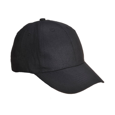 Portwest B010BK Six Panel Baseball Cap - Black - R