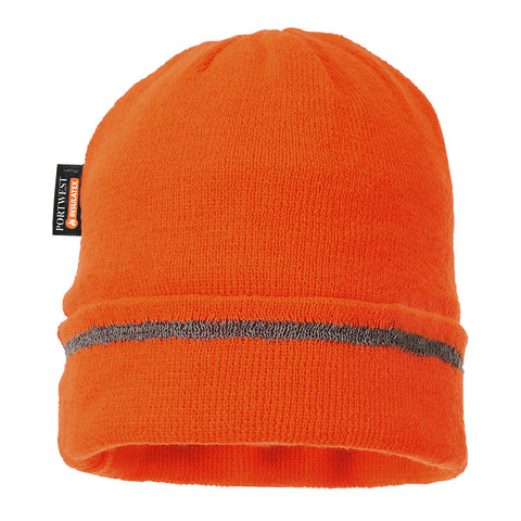 Portwest B023OR Reflective Trim Knit Hat Insulatex Lined - Orange - R