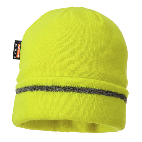 Portwest B023YE Reflective Trim Knit Hat Insulatex Lined - Yellow - R