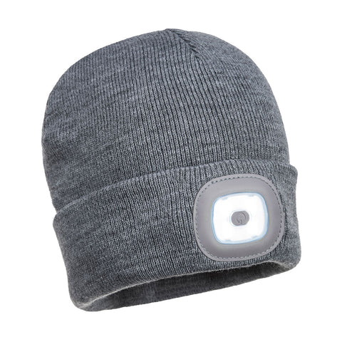 Portwest B029GR Beanie LED Head Lamp USB Rechargeable - Gray - R