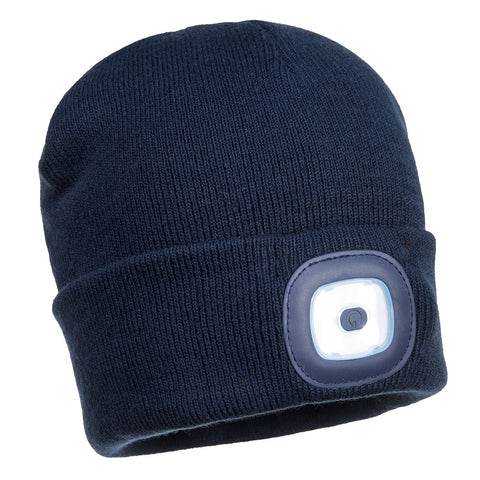 Portwest B029NA Beanie LED Head Lamp USB Rechargeable - Navy - R