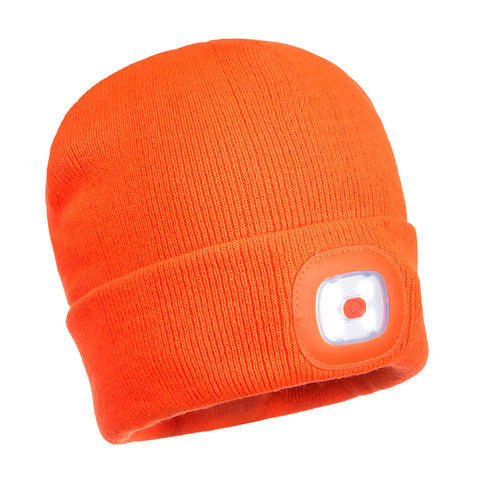Portwest B029OR Beanie LED Head Lamp USB Rechargeable - Orange - R