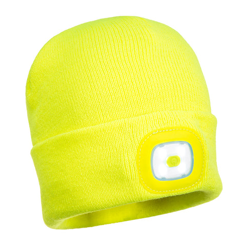 Portwest B029YE Beanie LED Head Lamp USB Rechargeable - Yellow - R