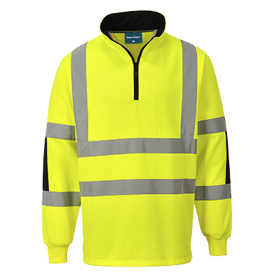 Portwest B308YER Xenon Hi-Vis Rugby Shirt - Yellow - R