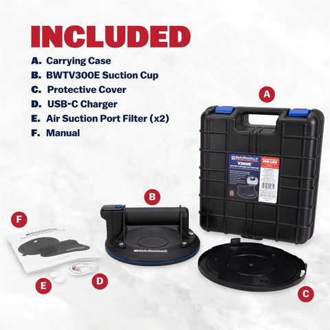 BARWALT V300E™ Battery Vacuum Suction Cup