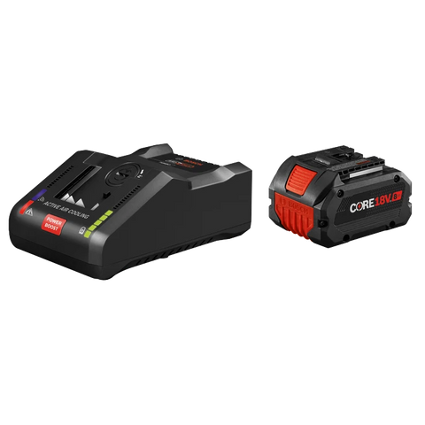 BOSCH GXS18V-16N14 18V Starter Kit with (1) CORE18V® 8 Ah High Power Battery and (1) 18V 16 Amp Battery Turbo Charger
