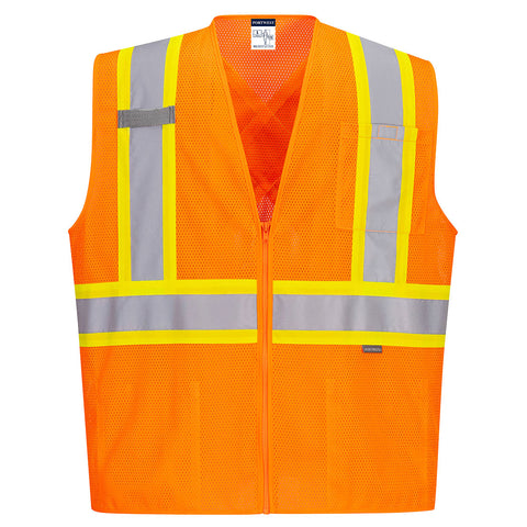 Portwest CA101ORR Hi-Vis X Back Contrast Vest - Orange - R