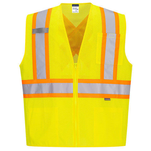Portwest CA101YER Hi-Vis X Back Contrast Vest - Yellow - R