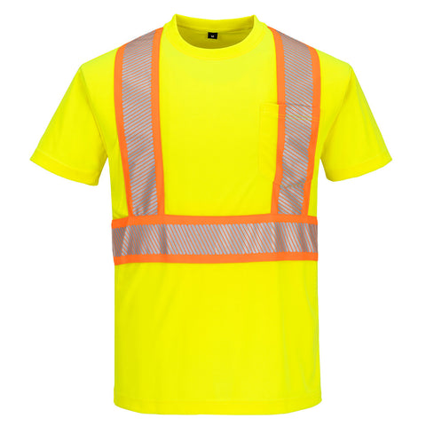 Portwest CA112YER Hi-Vis X Back T-Shirt S/S - Yellow - R