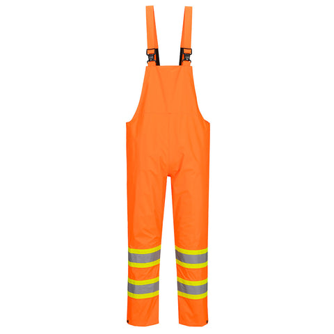 Portwest CA449ORR Hi-Vis Contrast Tape Rain Bib & Brace - Orange - R