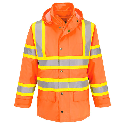 Portwest CA768ORR Hi-Vis X Back 5-in-1 Traffic Jacket - Orange - R