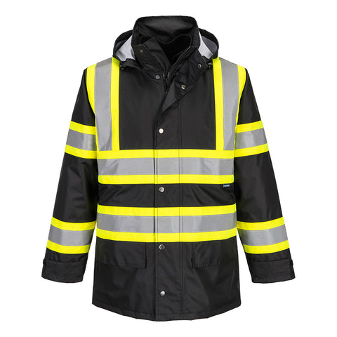Portwest CB768BKR Iona X-Back 5-in-1 Traffic Jacket - Black - R