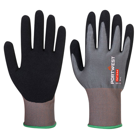 Portwest CT45G8R CT Cut D18 Nitrile Glove A4 - Gray/Black - R