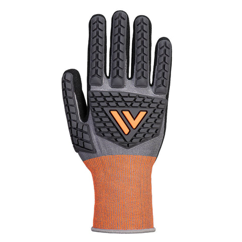 Portwest CT46G8R CT Impact D18 Nitrile Sandy Glove A4 - Gray/Black - R