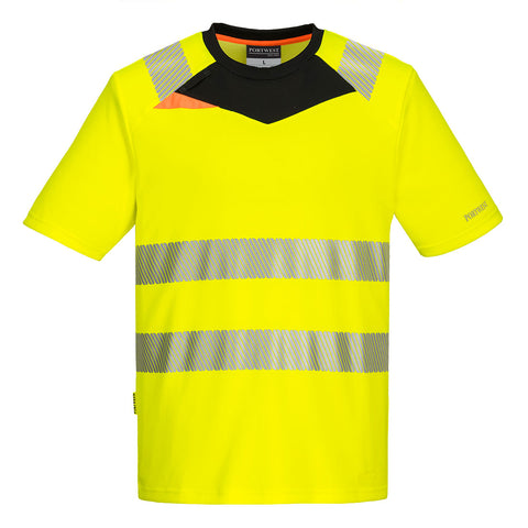 Portwest DX413YBR DX4 Hi-Vis T-Shirt S/S - Yellow/Black - R