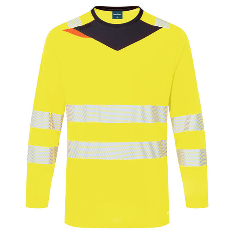 Portwest DX416YBR DX4 Hi-Vis T-Shirt L/S - Yellow/Black - R