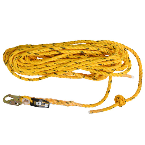 DFP Safety DXFP100050 DEWALT Vertical Lifeline - Polysteel Rope - Snap Hook With Tapered End - 50'