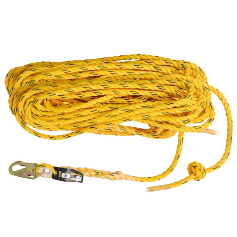 DFP Safety DXFP101100 DEWALT Vertical Lifeline - Polydac Rope - Snap Hook With Tapered End - 100'