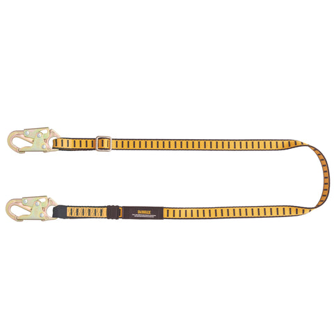 DFP Safety DXFP614111 DEWALT 6 Ft . Adjustable Work Positioning Lanyard with Steel Snap Hooks on Both Ends