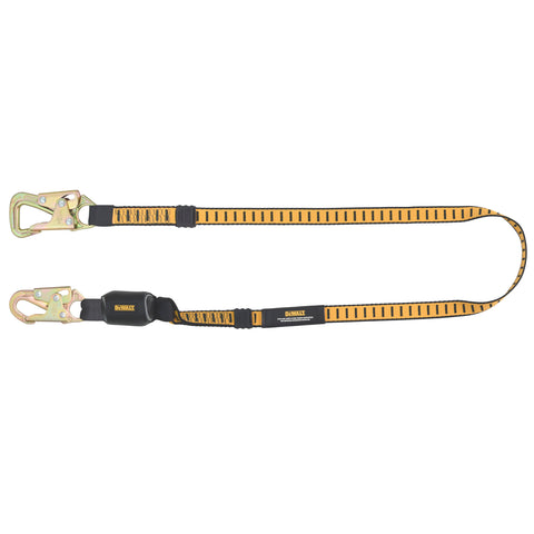 DFP Safety DXFP615110 DEWALT 6 Ft. Lanyard,, Single, External Absorber, Tie-Back, Steel Snap Hooks Both Ends