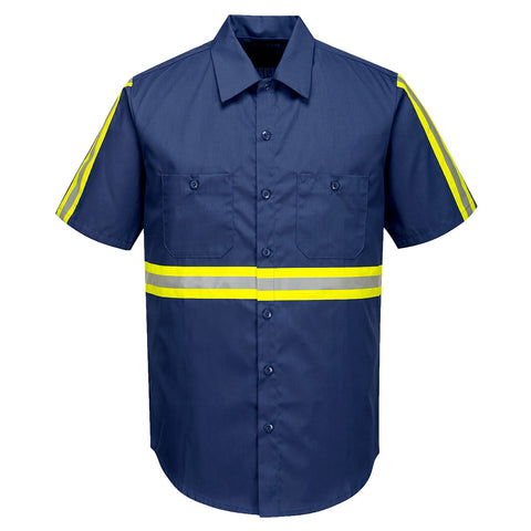 Portwest F124NAR Iona Xtra Enhanced Shirt S/S - Navy - R