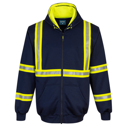 Portwest F130NAR Iona Xtra Enhanced Zipped Hoodie - Navy - R