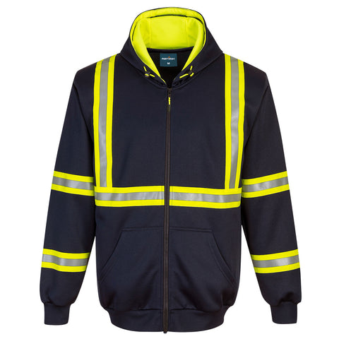 Portwest F130NVR Iona Xtra Enhanced Zipped Hoodie - Navy - R