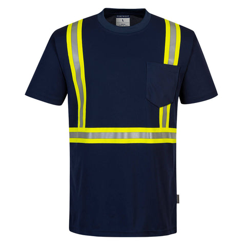Portwest F131NAR Iona Xtra Enhanced Pocket T-Shirt S/S - Navy - R