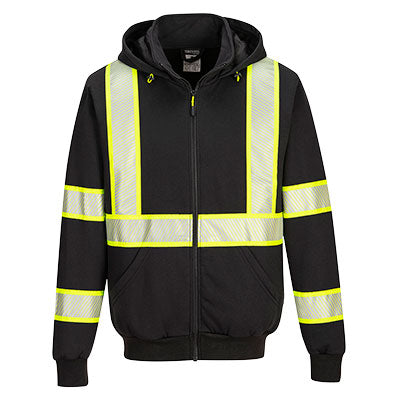 Portwest F143BKR Iona Plus Enhanced Zipped Hoodie - Black - R
