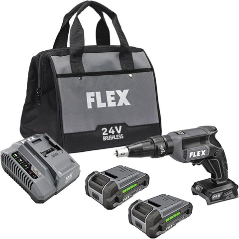 FLEX FX1611-2AA Flex 24V Brushless Drywall Screw Gun Kit(2x2.5Ah Battery+160W Charger)
