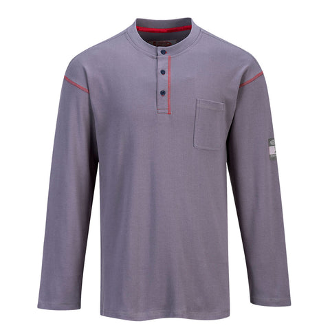 Portwest FR02GRR Bizflame Knit FR Henley - Gray - R
