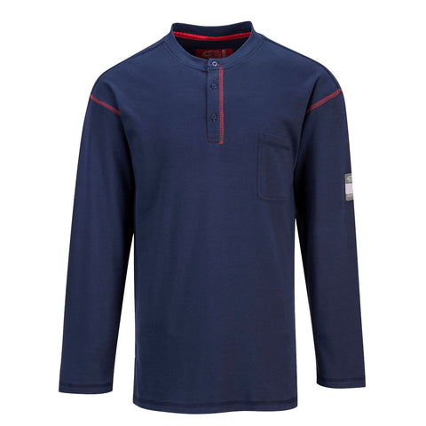 Portwest FR02NAR Bizflame Knit FR Henley - Navy - R